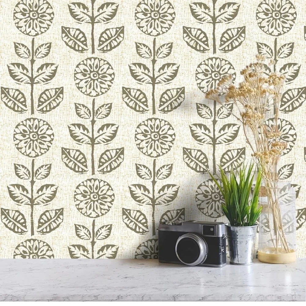 NWT Floral Peel and Stick Wallpaper Vintage Tulip Self Adhesive 17.7in×590.4in